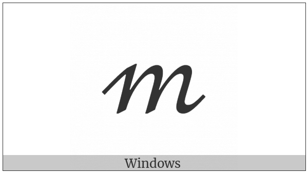 Mathematical Script Small M on various operating systems