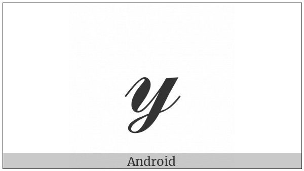 Mathematical Script Small Y on various operating systems