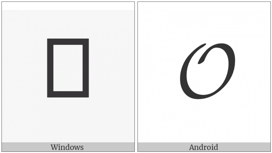 Mathematical Bold Script Capital O on various operating systems