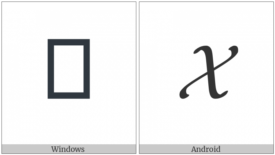 Mathematical Bold Script Capital X on various operating systems