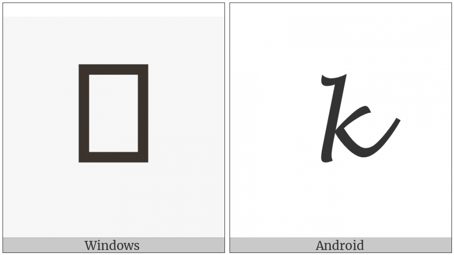 Mathematical Bold Script Small K on various operating systems