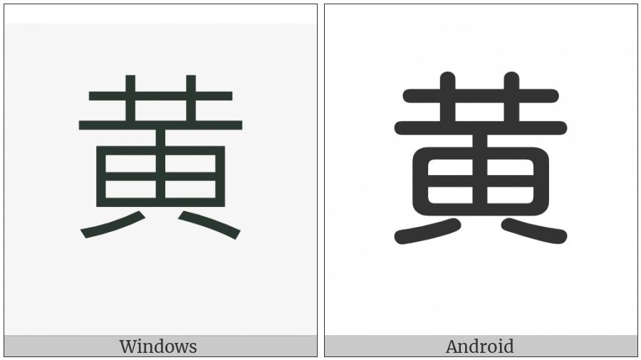 Cjk Radical Simplified Yellow on various operating systems