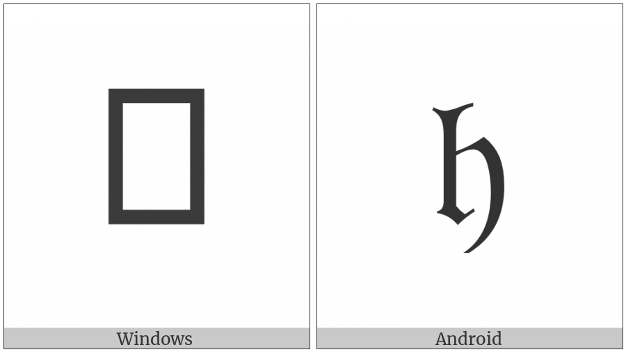 Mathematical Fraktur Small H on various operating systems