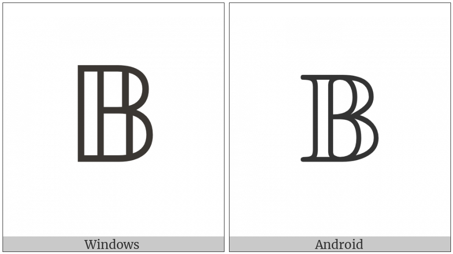 Mathematical Double-Struck Capital B on various operating systems