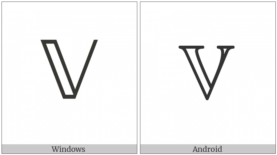Mathematical Double-Struck Capital V on various operating systems