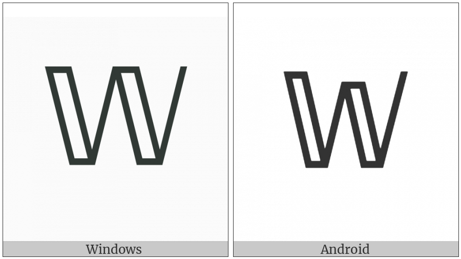 Mathematical Double-Struck Capital W on various operating systems