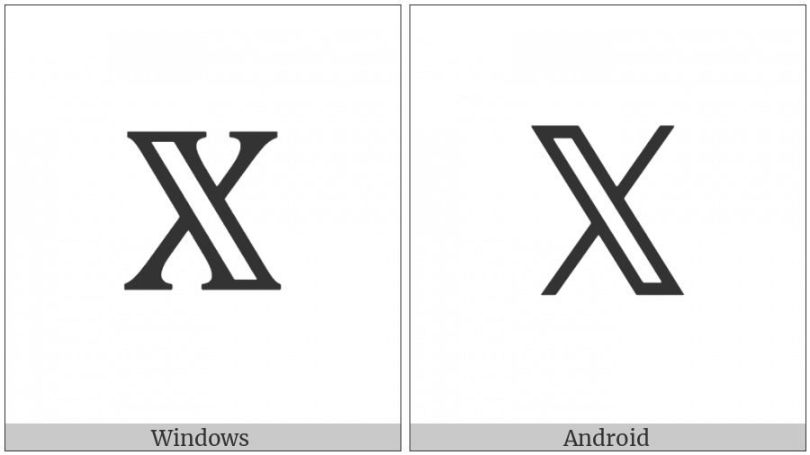 Mathematical Double-Struck Capital X on various operating systems