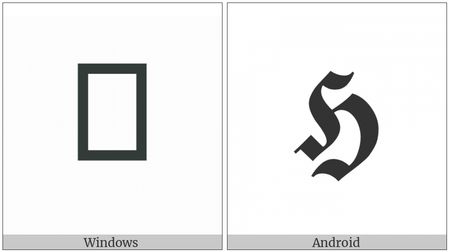 Mathematical Bold Fraktur Capital H on various operating systems