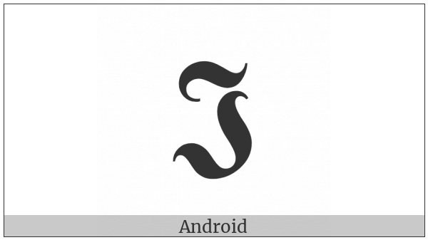 Mathematical Bold Fraktur Capital J on various operating systems