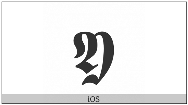 Mathematical Bold Fraktur Capital Y on various operating systems