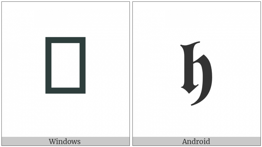 Mathematical Bold Fraktur Small H on various operating systems