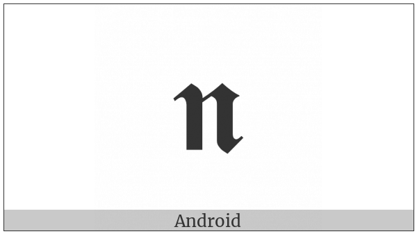 Mathematical Bold Fraktur Small N on various operating systems