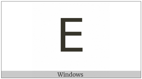 Mathematical Sans-Serif Capital E on various operating systems