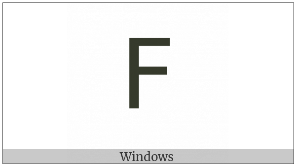 Mathematical Sans-Serif Capital F on various operating systems