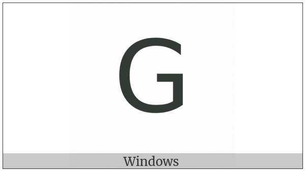 Mathematical Sans-Serif Capital G on various operating systems