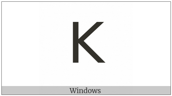 Mathematical Sans-Serif Capital K on various operating systems