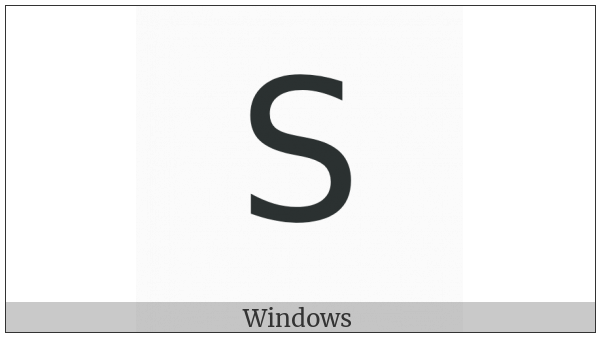 Mathematical Sans-Serif Capital S on various operating systems
