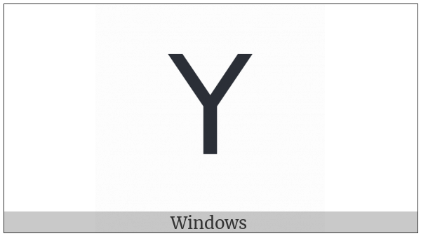 Mathematical Sans-Serif Capital Y on various operating systems