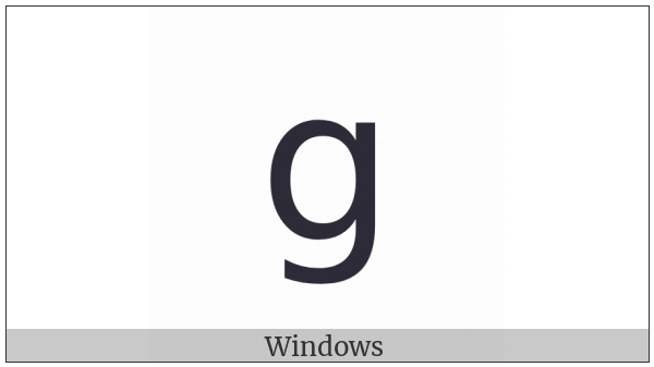 Mathematical Sans-Serif Small G on various operating systems