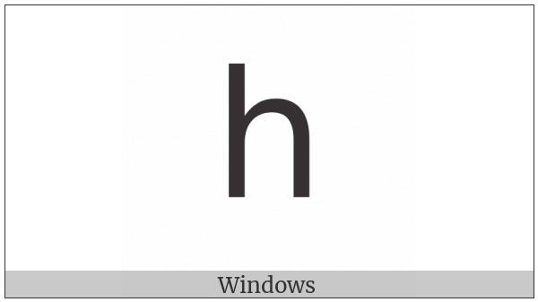 Mathematical Sans-Serif Small H on various operating systems