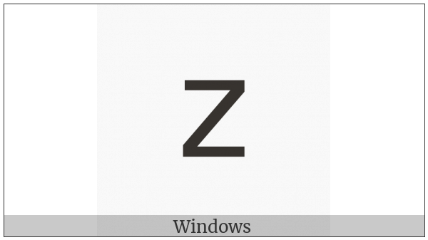 Mathematical Sans-Serif Small Z on various operating systems