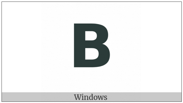 Mathematical Sans-Serif Bold Capital B on various operating systems