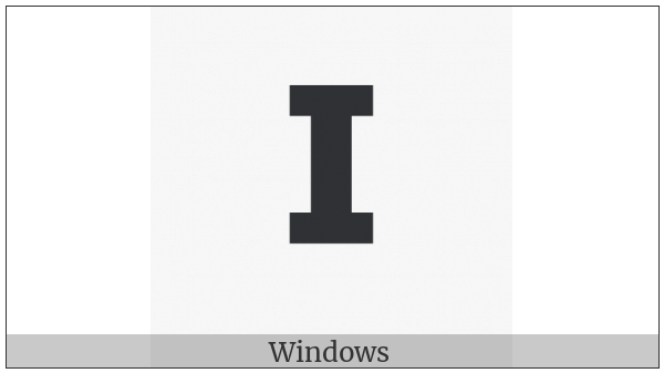 Mathematical Sans-Serif Bold Capital I on various operating systems