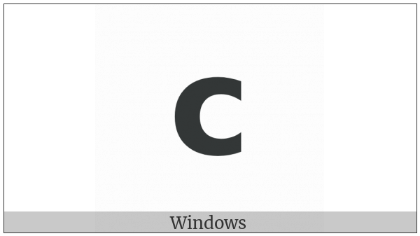 Mathematical Sans-Serif Bold Small C on various operating systems