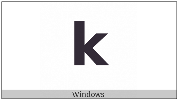 Mathematical Sans-Serif Bold Small K on various operating systems
