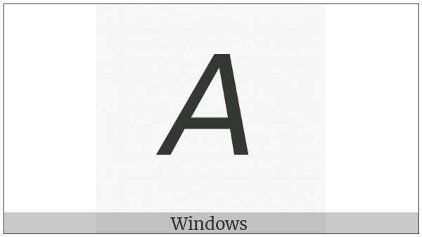 Mathematical Sans-Serif Italic Capital A on various operating systems