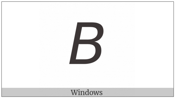 Mathematical Sans-Serif Italic Capital B on various operating systems