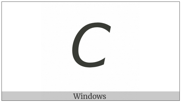 Mathematical Sans-Serif Italic Capital C on various operating systems