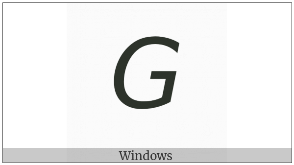 Mathematical Sans-Serif Italic Capital G on various operating systems