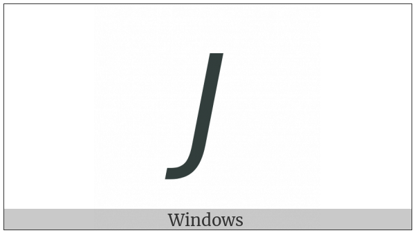 Mathematical Sans-Serif Italic Capital J on various operating systems