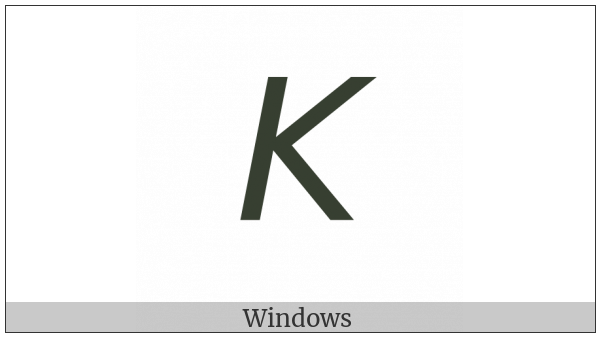 Mathematical Sans-Serif Italic Capital K on various operating systems