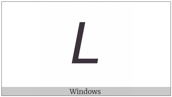 Mathematical Sans-Serif Italic Capital L on various operating systems