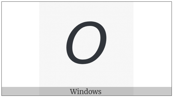 Mathematical Sans-Serif Italic Capital O on various operating systems