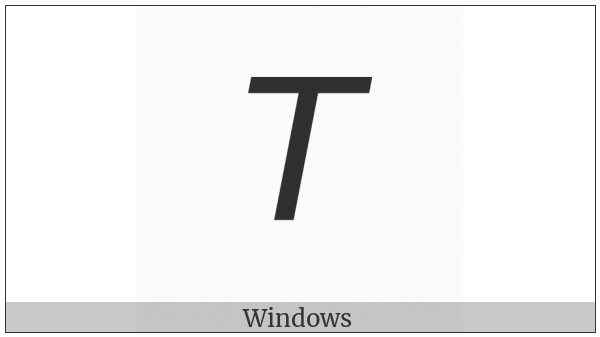 Mathematical Sans-Serif Italic Capital T on various operating systems