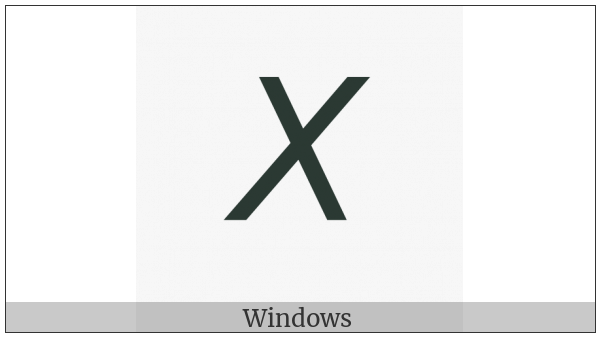 Mathematical Sans-Serif Italic Capital X on various operating systems