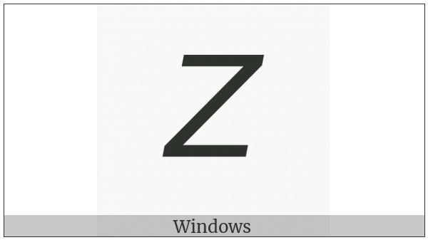 Mathematical Sans-Serif Italic Capital Z on various operating systems