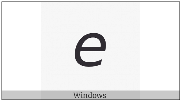 Mathematical Sans-Serif Italic Small E on various operating systems