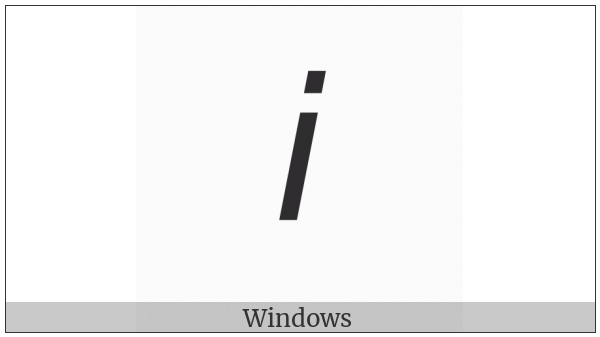 Mathematical Sans-Serif Italic Small I on various operating systems