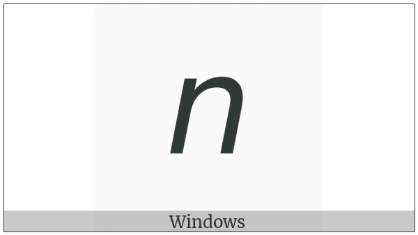 Mathematical Sans-Serif Italic Small N on various operating systems