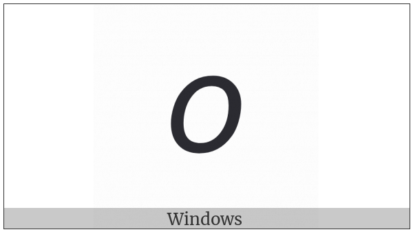 Mathematical Sans-Serif Italic Small O on various operating systems