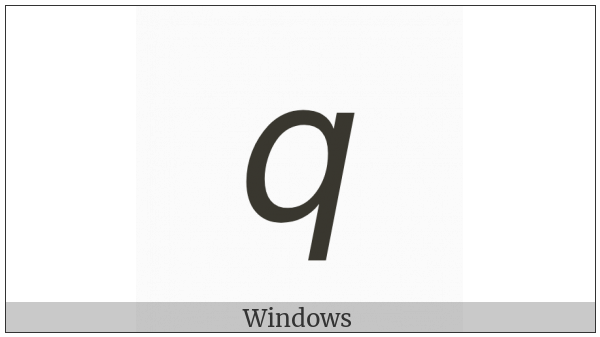 Mathematical Sans-Serif Italic Small Q on various operating systems