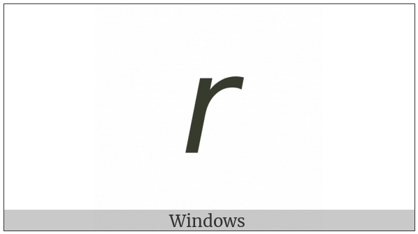 Mathematical Sans-Serif Italic Small R on various operating systems