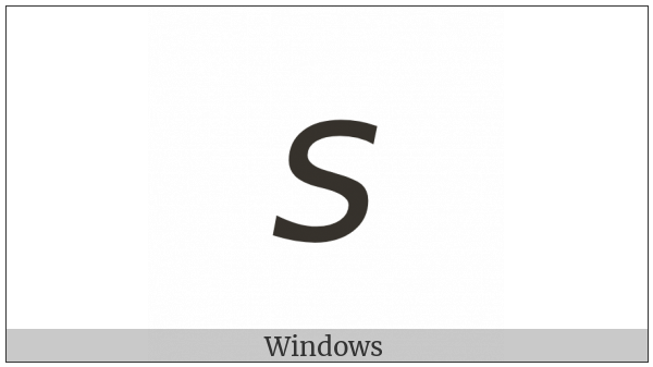 Mathematical Sans-Serif Italic Small S on various operating systems