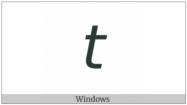 Mathematical Sans-Serif Italic Small T on various operating systems