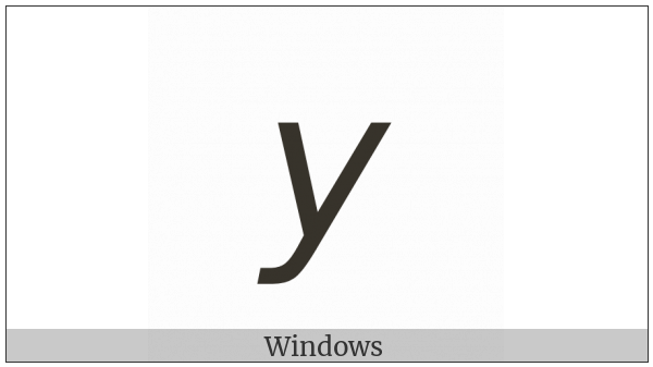 Mathematical Sans-Serif Italic Small Y on various operating systems