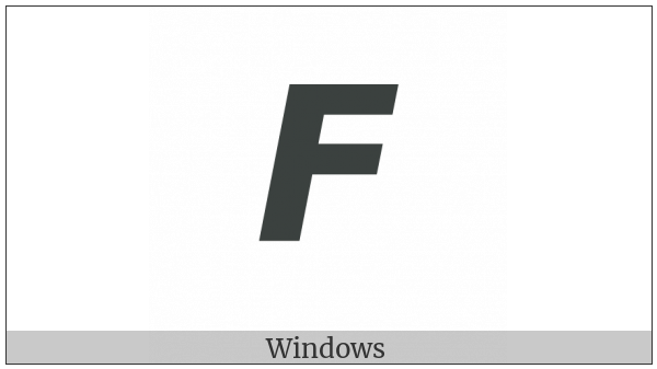 Mathematical Sans-Serif Bold Italic Capital F on various operating systems